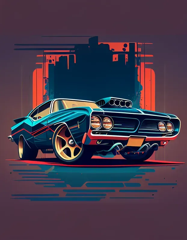 T-shirt Cars Illustrations Designs
