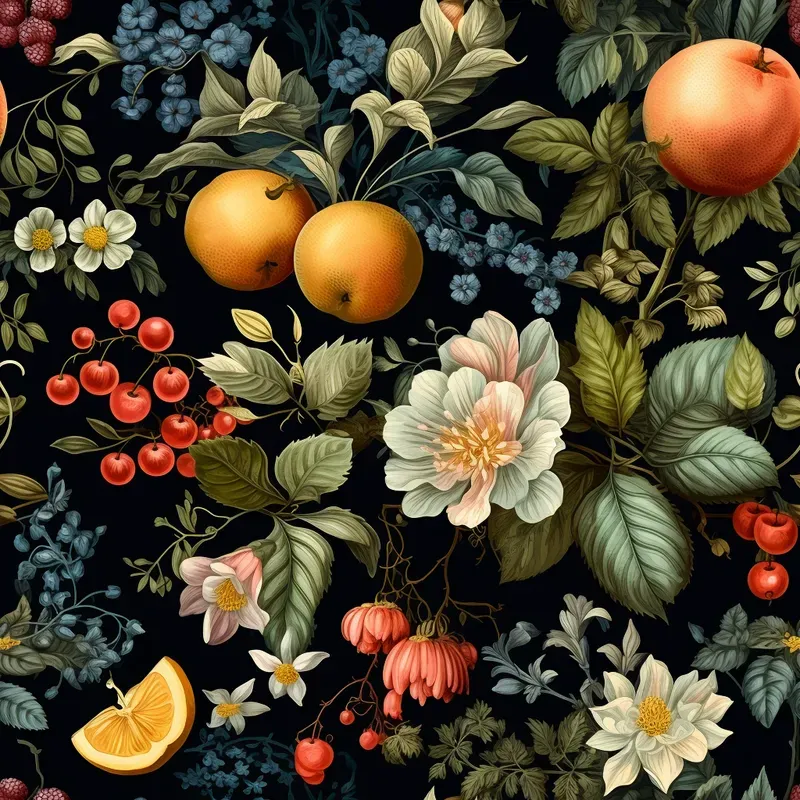 Dark Chintz Patterns Fabricswallpapers