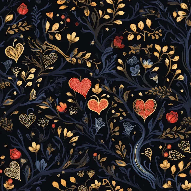 Dark Chintz Patterns Fabricswallpapers
