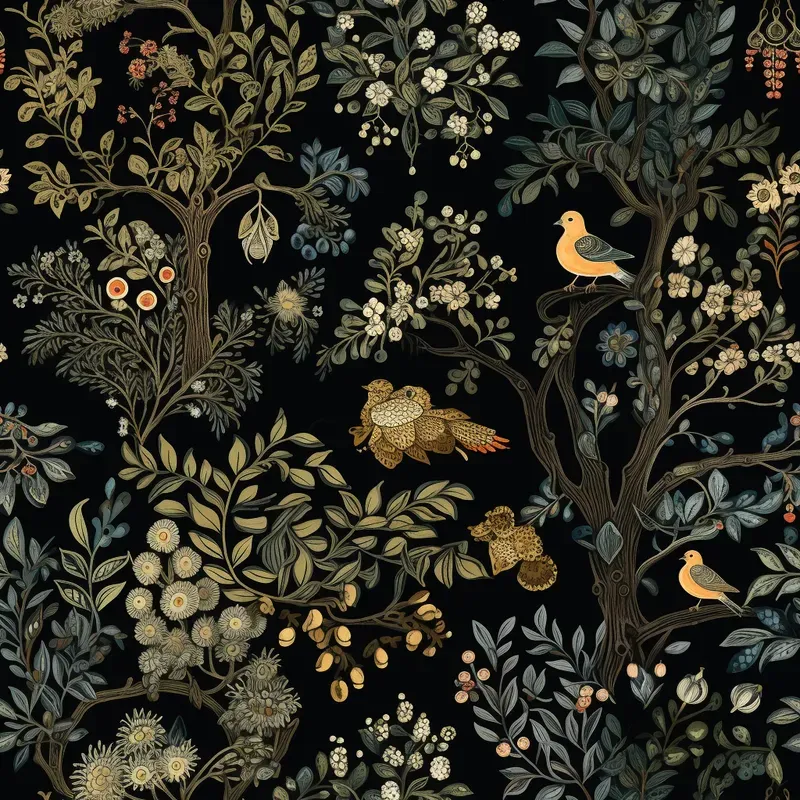 Dark Chintz Patterns Fabricswallpapers