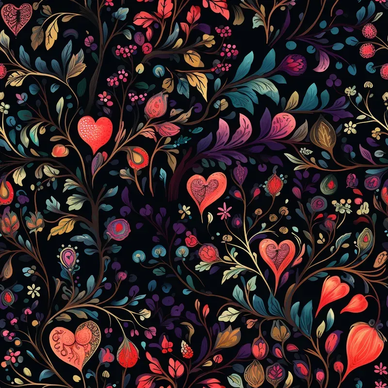 Dark Chintz Patterns Fabricswallpapers