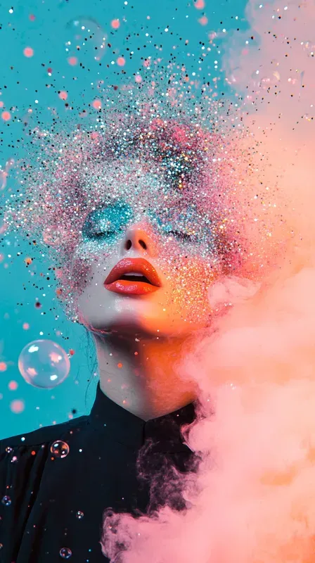 Glitter Bubble Bombs Graphic Design Art
