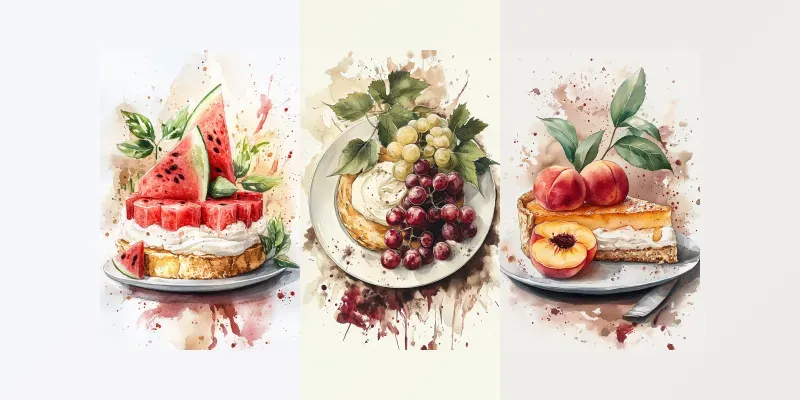 Watercolor Sweet Fruits generated by undefined