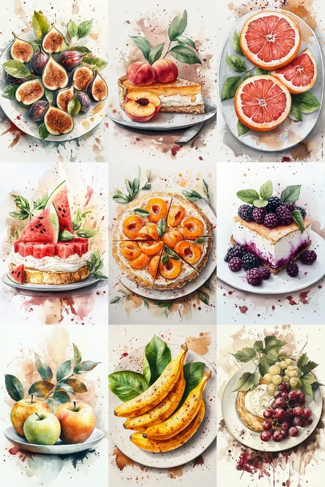 Watercolor Sweet Fruits