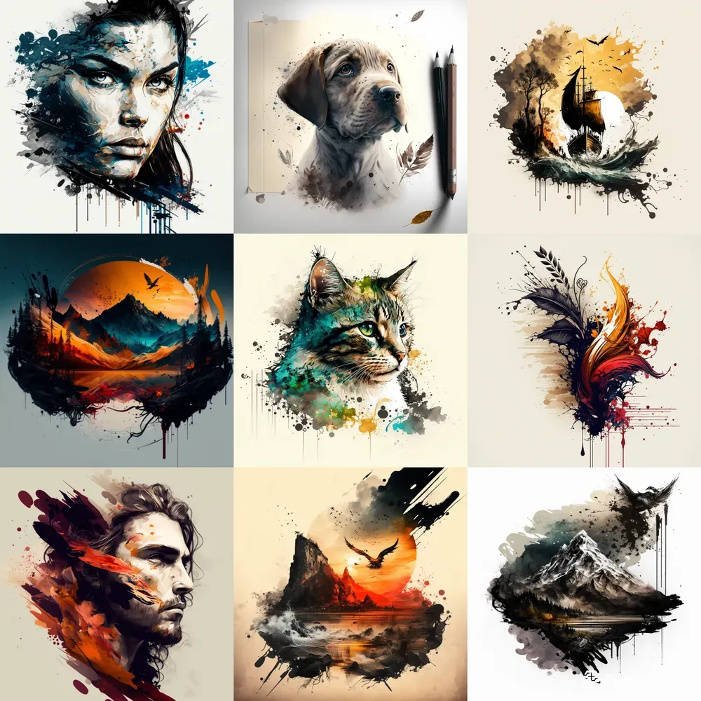 Artistic Inked And Calligraphy Scenes