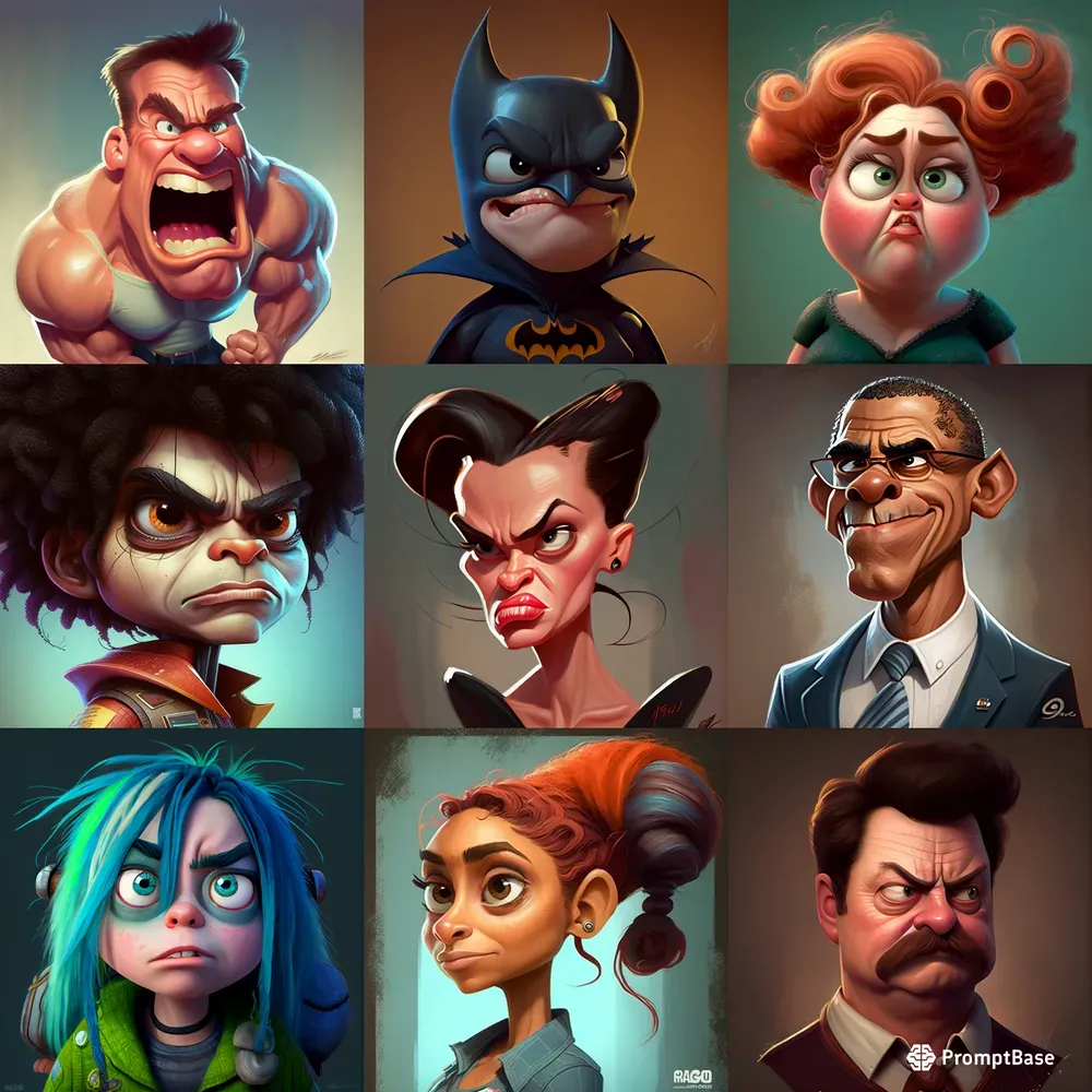 Premium Colorful Caricatures