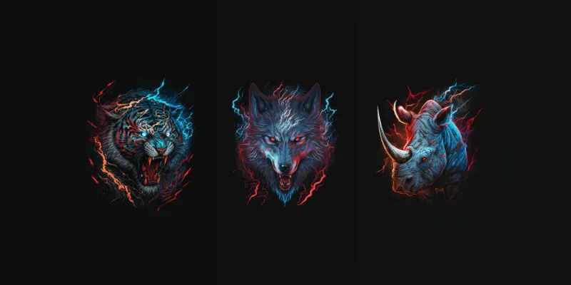 Epic Animal T-shirt Designs generated by undefined