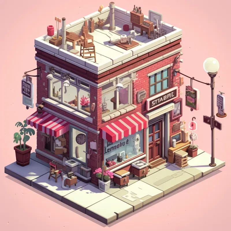 3D Isometric Mini Shops