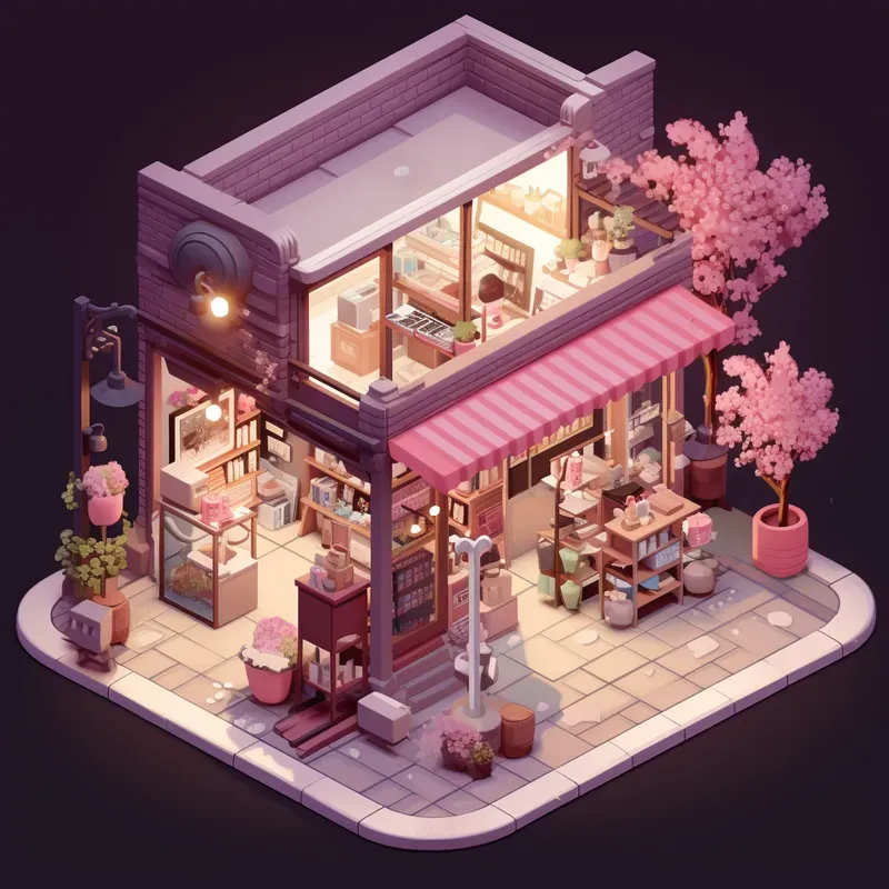 3D Isometric Mini Shops