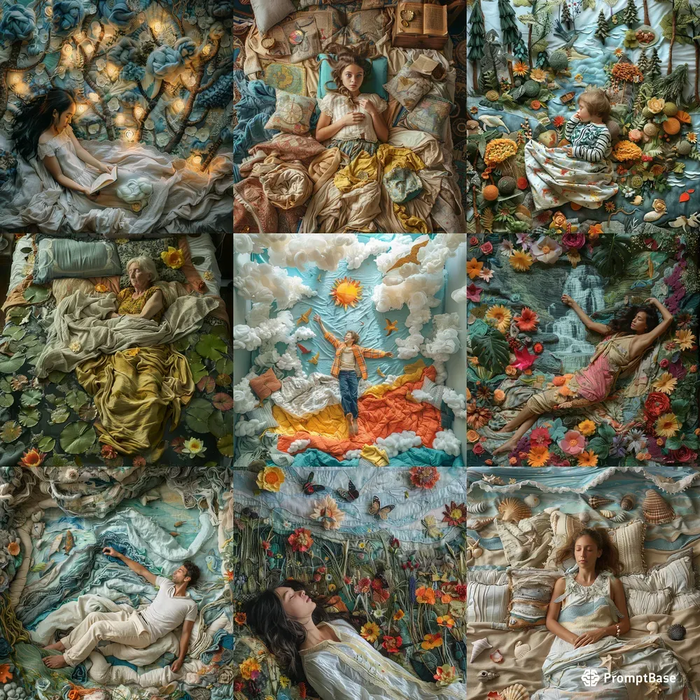 Bedsheet Collage Dreamscapes