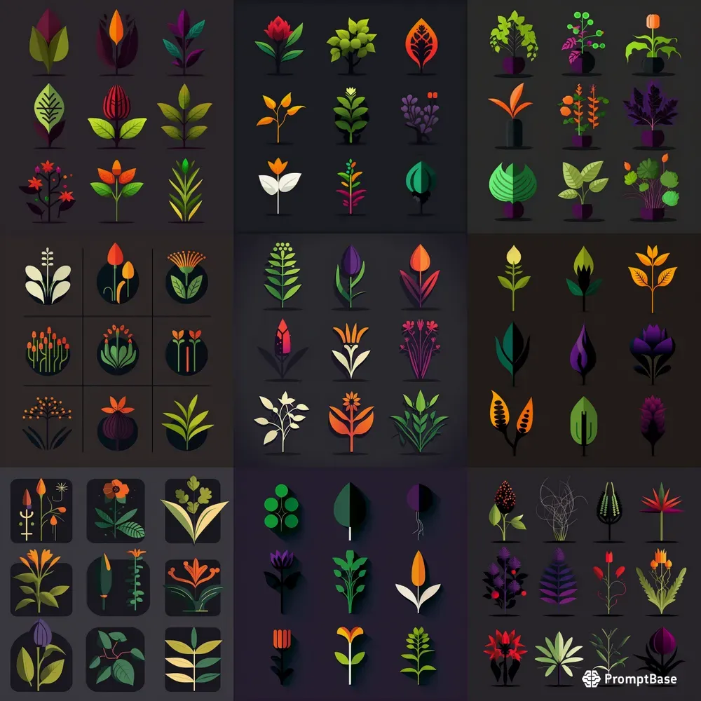 Sleek Plant Icon Collections