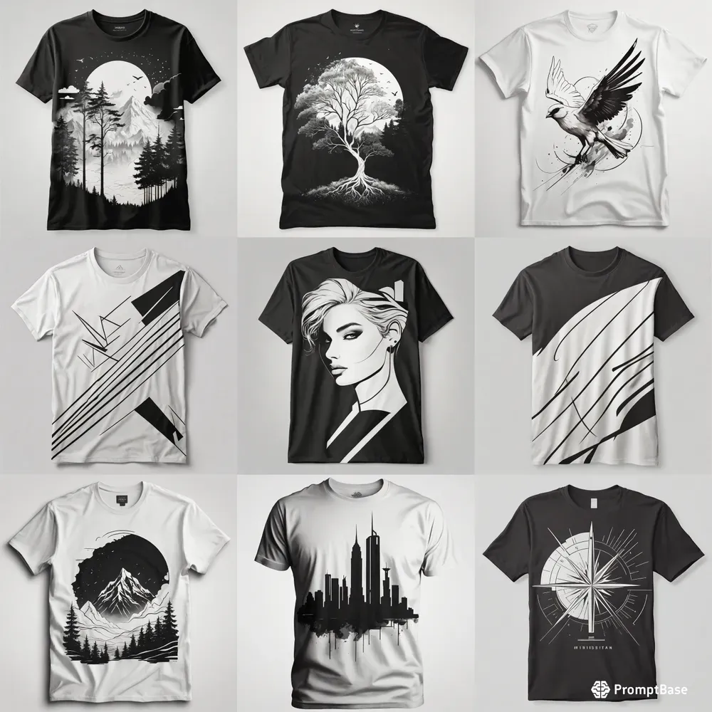 Black White Precision Tshirt Designs
