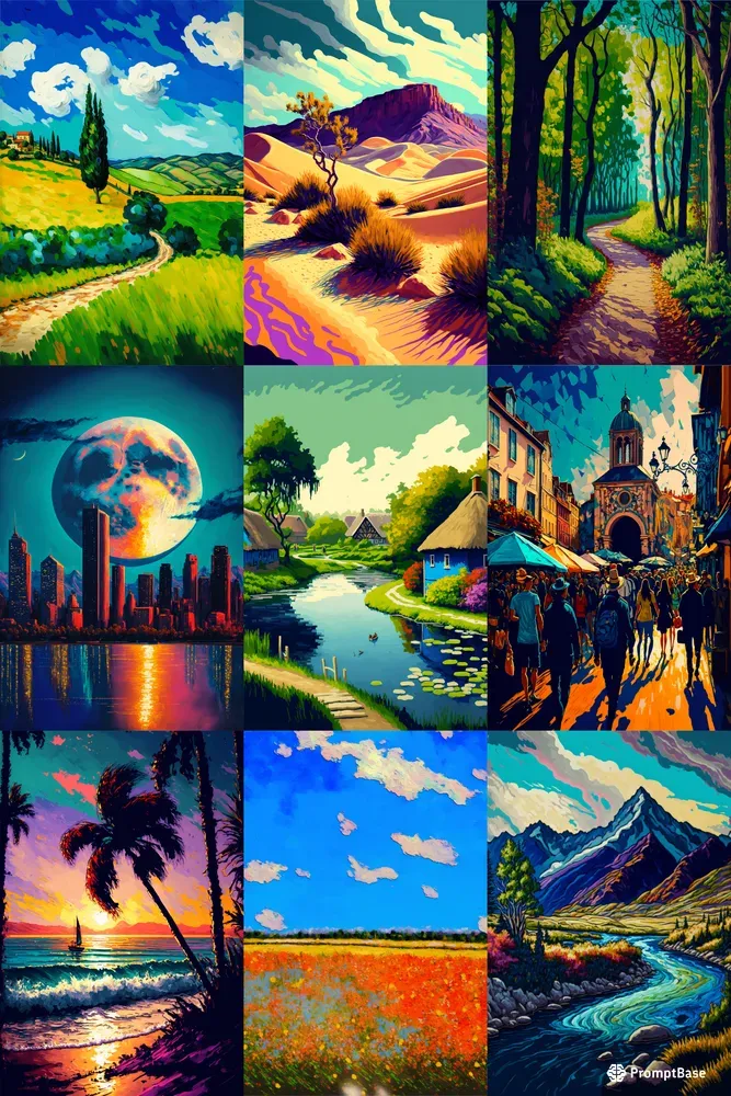 Vibrant Scenery Illustrations