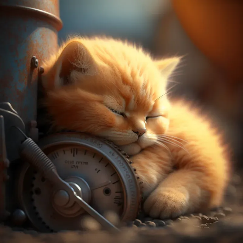 Baby Animals And Rusted Mechanicals