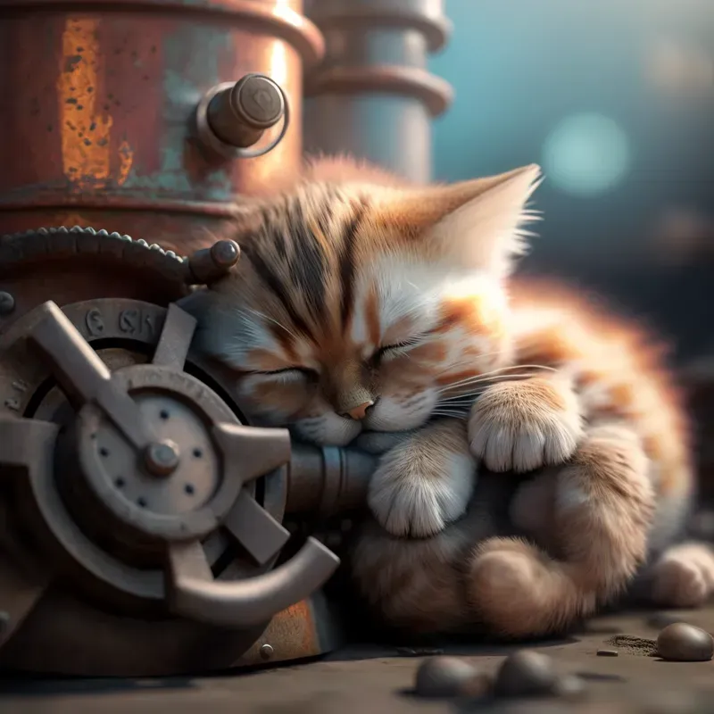 Baby Animals And Rusted Mechanicals