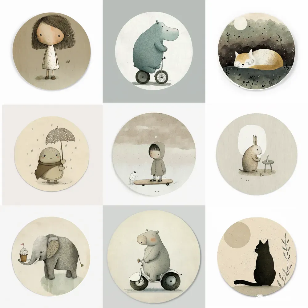 Cute Children Stickers  Bagdes