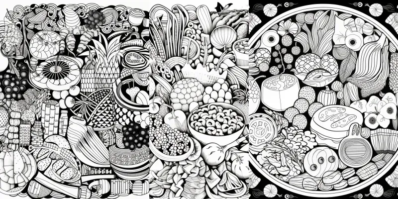 Food Pattern Coloring Pages generated by undefined