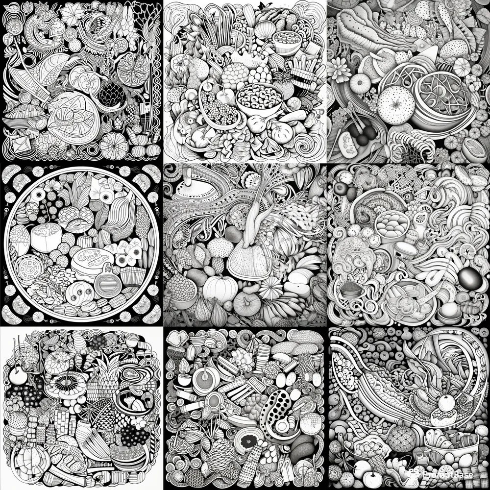 Food Pattern Coloring Pages