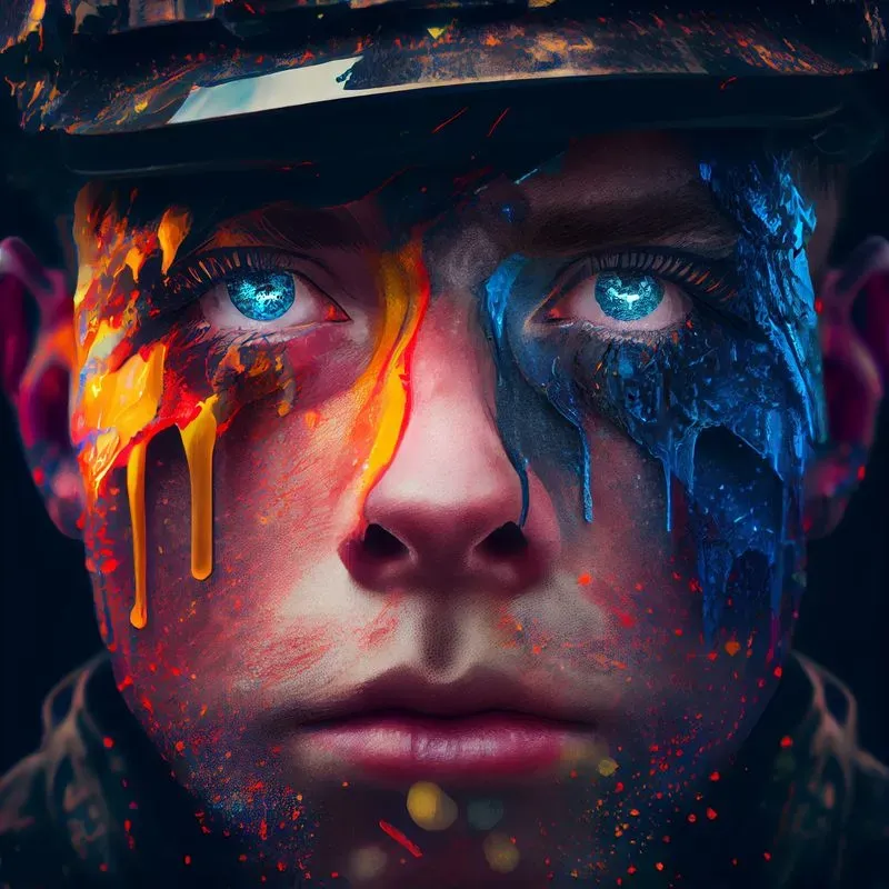 Colorful Dripping Face Art