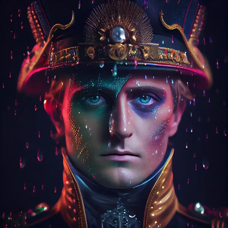 Wet Metallic Color Face Art