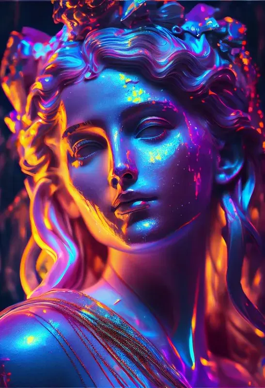 Wet Metallic Color Face Art