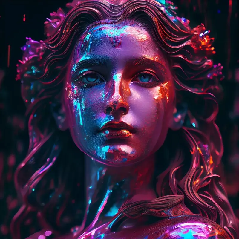 Wet Metallic Color Face Art