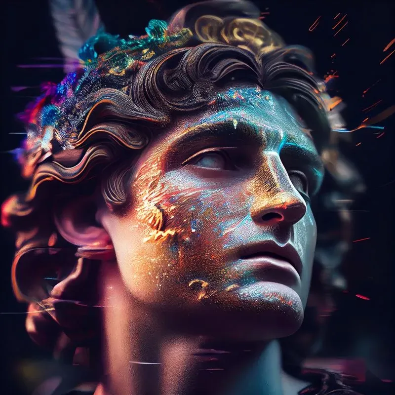 Wet Metallic Color Face Art