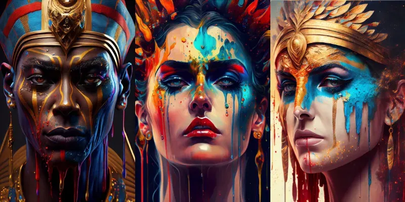 Colorful Dripping Face Art generated by undefined