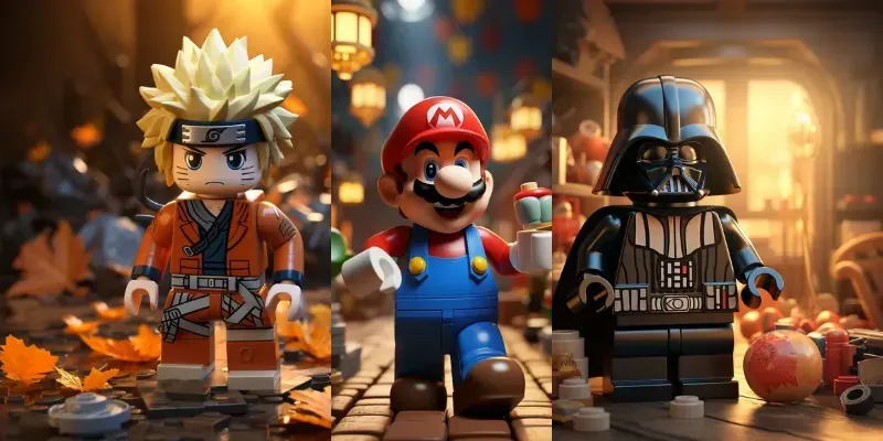 Realistic Lego Characters Vibrant Colors generated by undefined