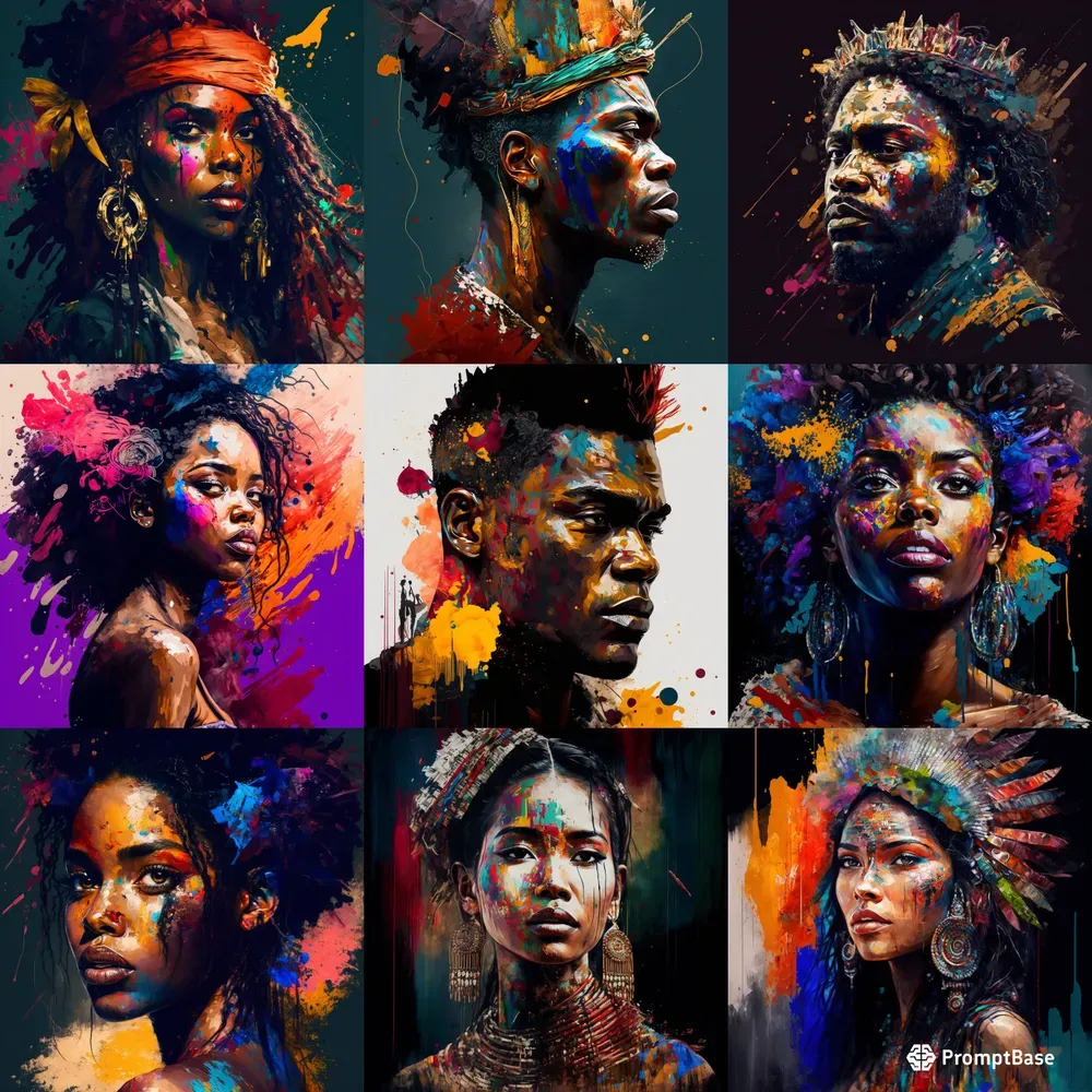 Portrait Paintings With Bursts Of Colors