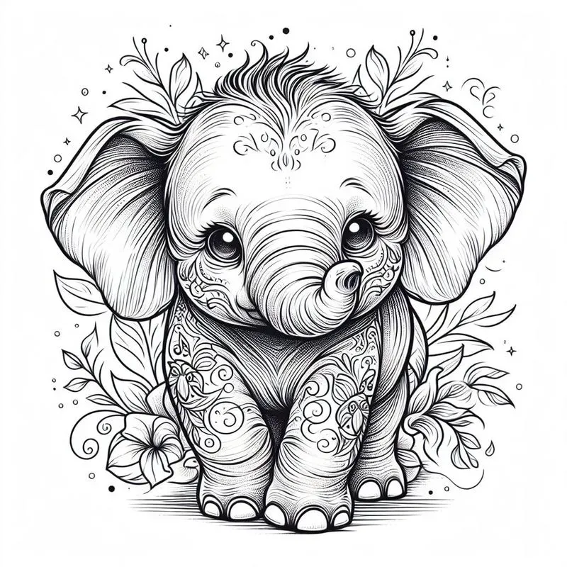 Cute Baby Animal Tattoo Illustrations