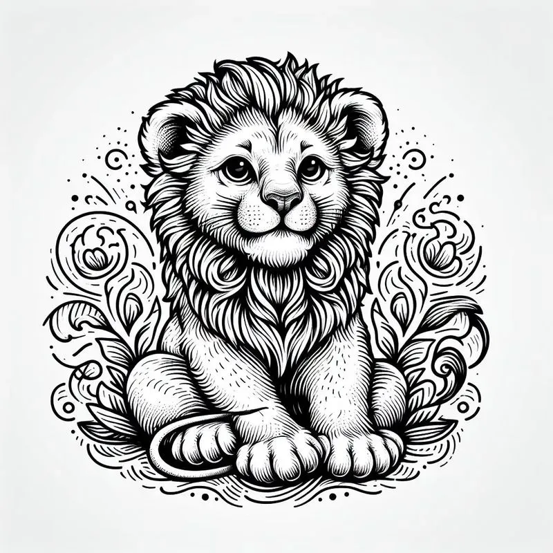 Cute Baby Animal Tattoo Illustrations
