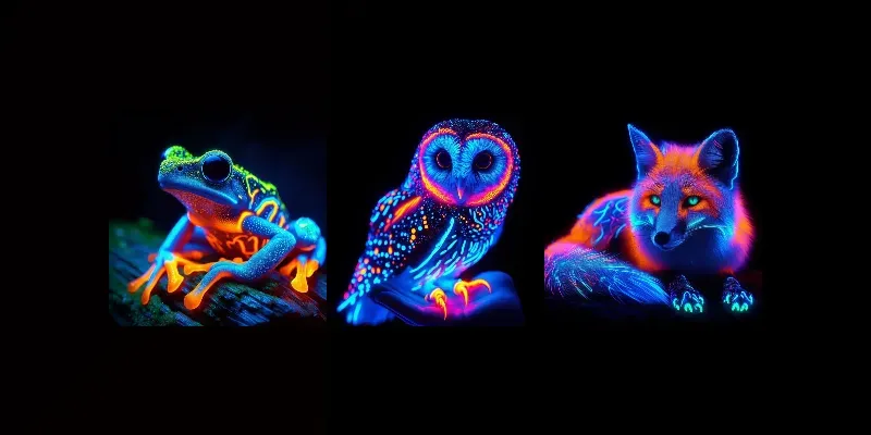 Bioluminescent Animals Glowing Neon generated by undefined