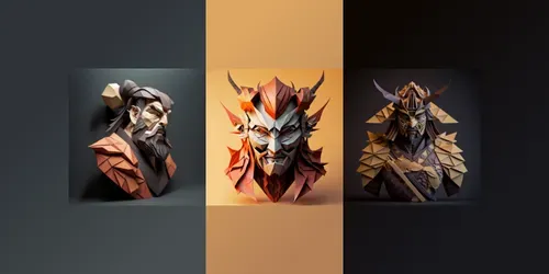 Origami Characters generated by midjourney
