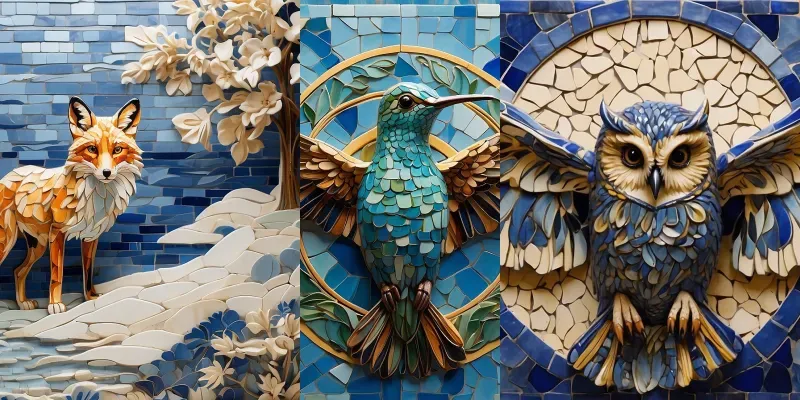 Mosaic Animals Azulejos Tiles generated by undefined