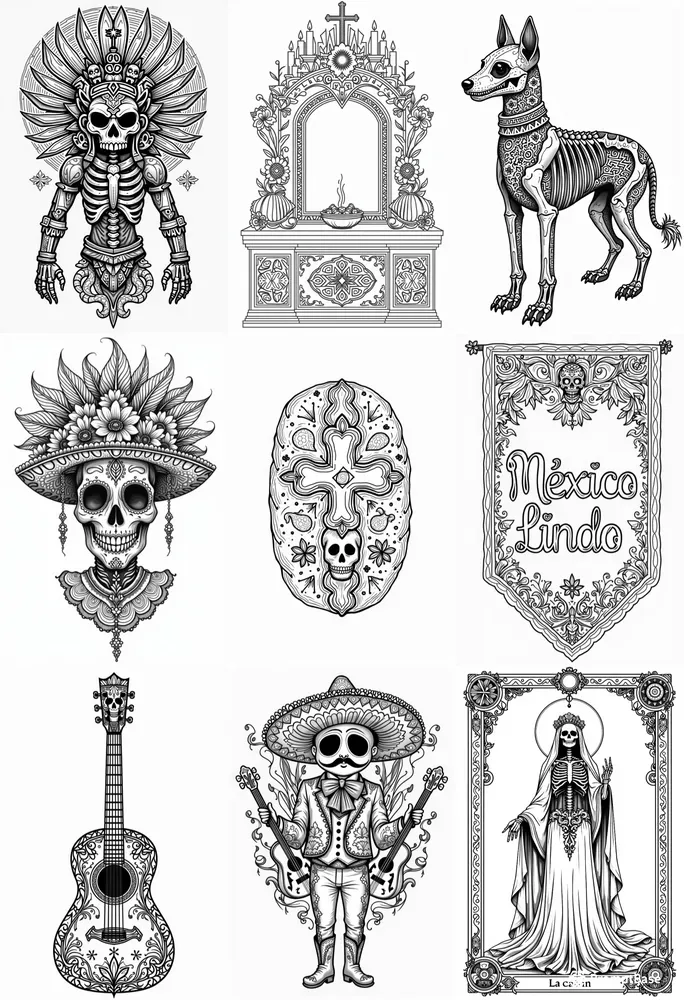 Coloring Book Days Of The Dead