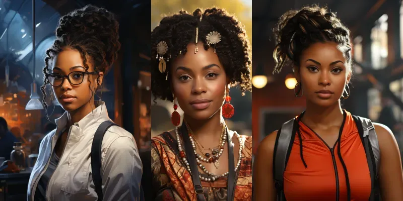 Realistic Black Women Portraits generated by undefined