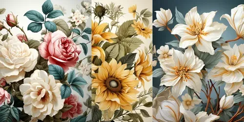 Vintage Floral Patterns generated by midjourney