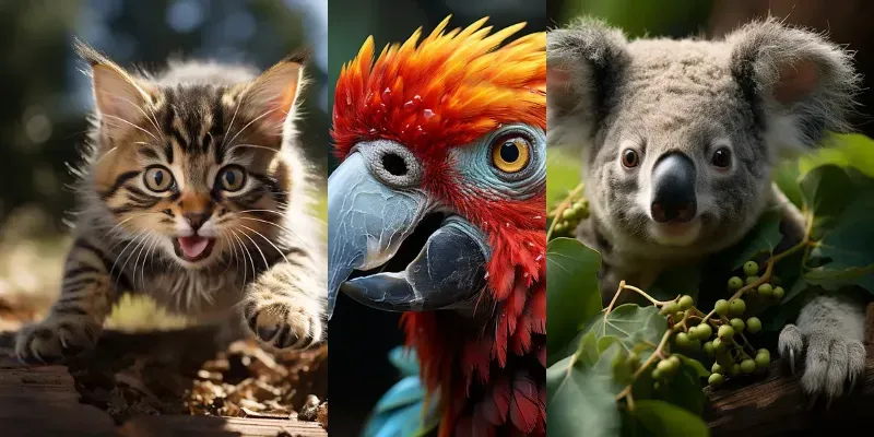 Cute Animal Poses Expressions generated by undefined
