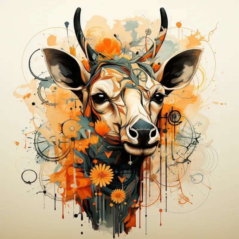 Abstract Animal Art Collages