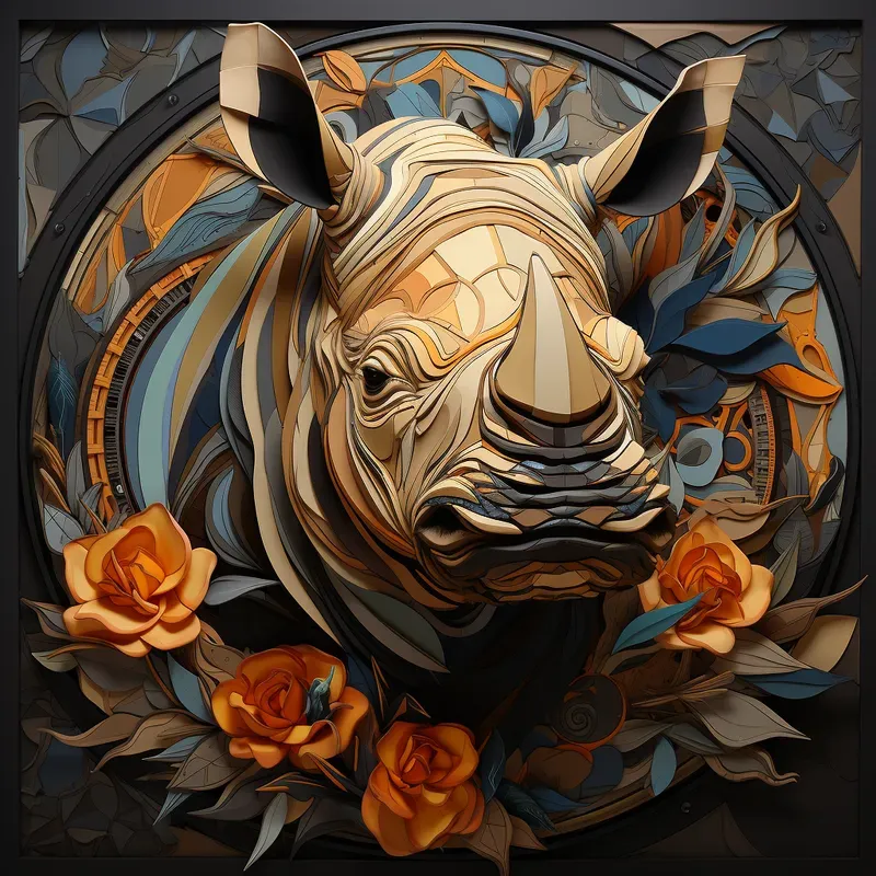 Abstract Animal Art Collages