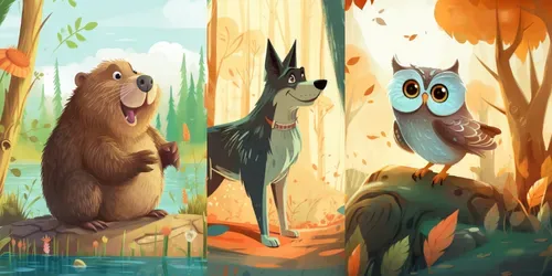 Childrens Book Animal Illustrations generated by midjourney