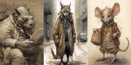 Anthro Animal Designs In Medieval Style generated by midjourney