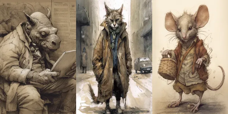 Anthro Animal Designs In Medieval Style generated by undefined