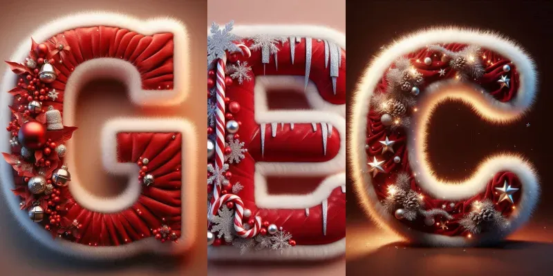 Festive 3D Christmas Alphabets generated by undefined