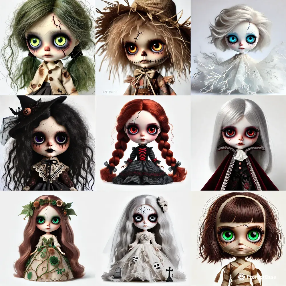 Cute Creepy Halloween Dolls
