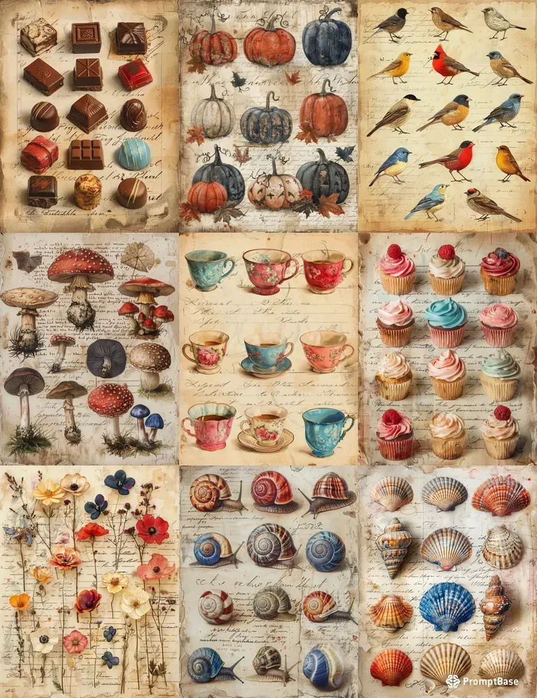 Vintage Junk Journal Art Papers