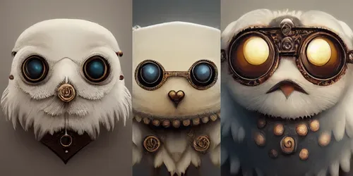 Steampunk Owl Avatars generated by midjourney