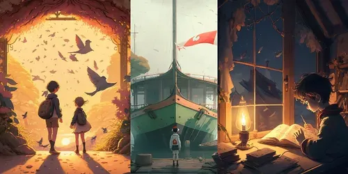 Ghibli Style Illustrations generated by midjourney