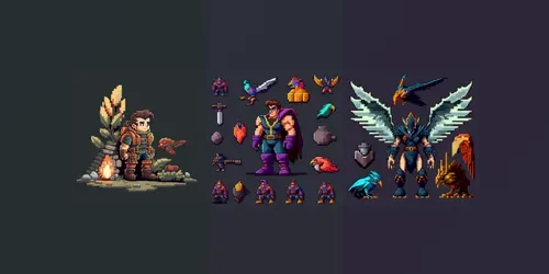 Pixel Art Characters generated by midjourney